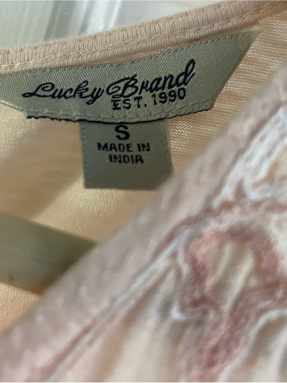Lucky Brand Blush Pink Sleeveless Embroidered Peplum Top - Picture 7 of 7